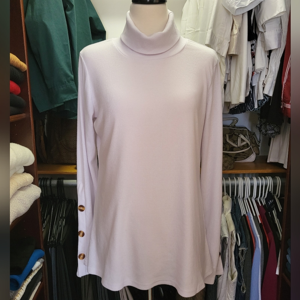 Long sleeve shirt, L, light brown buttons